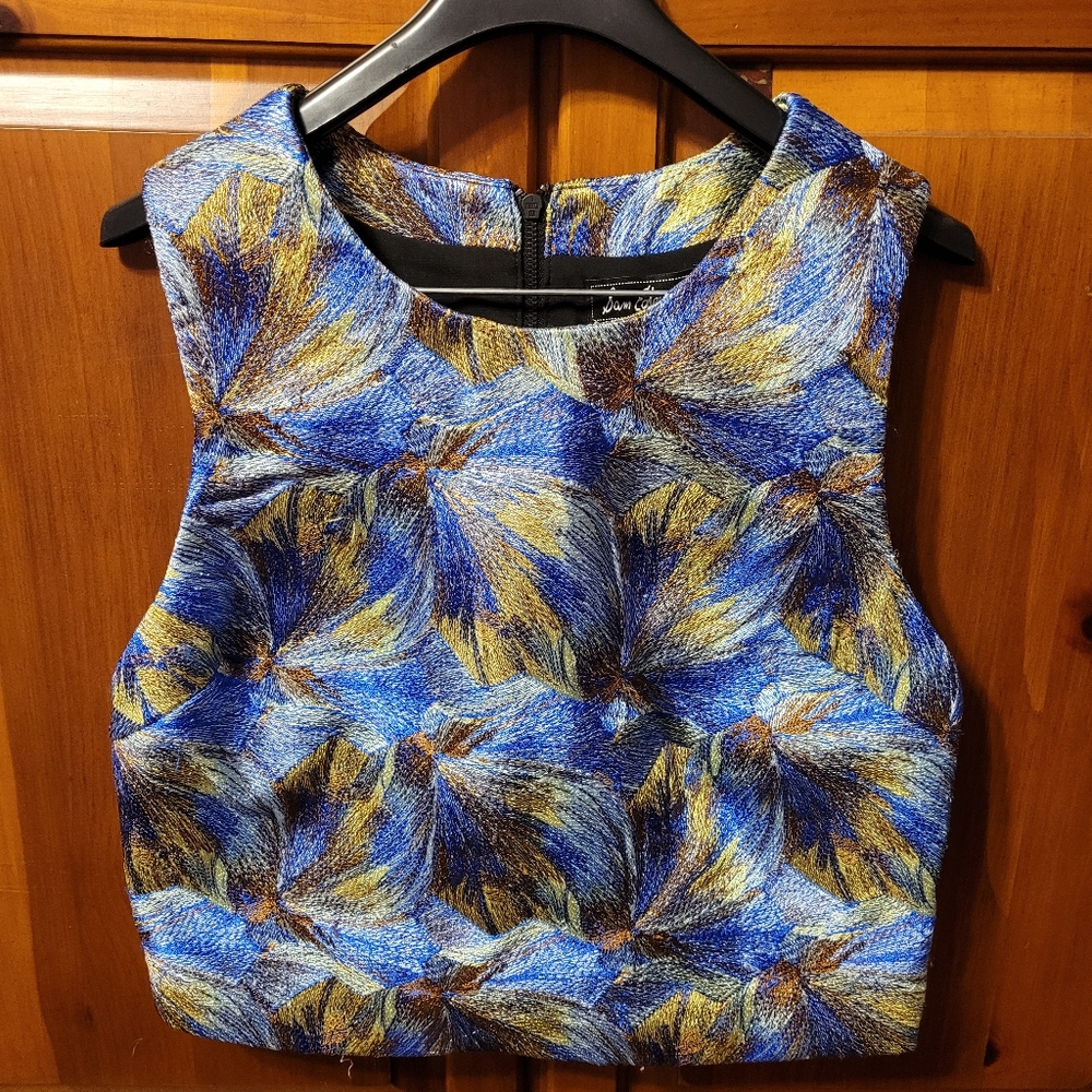 Sam Edelman Embroidered Crop Top Size L